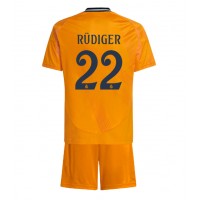 Real Madrid Antonio Rudiger #22 Vonkajší Detský futbalový dres 2024-25 Krátky Rukáv (+ trenírky)